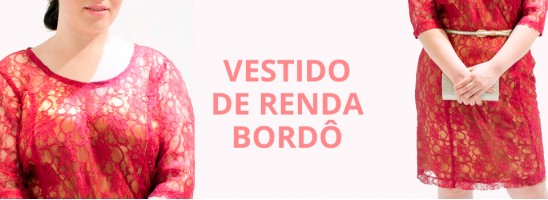 VESTIDO DE RENDA BORDÔ PLUS SIZE!
